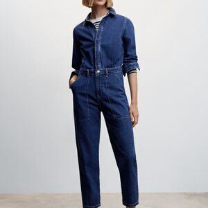 Like New Mango Dark Denim Jumpsuit, Size S